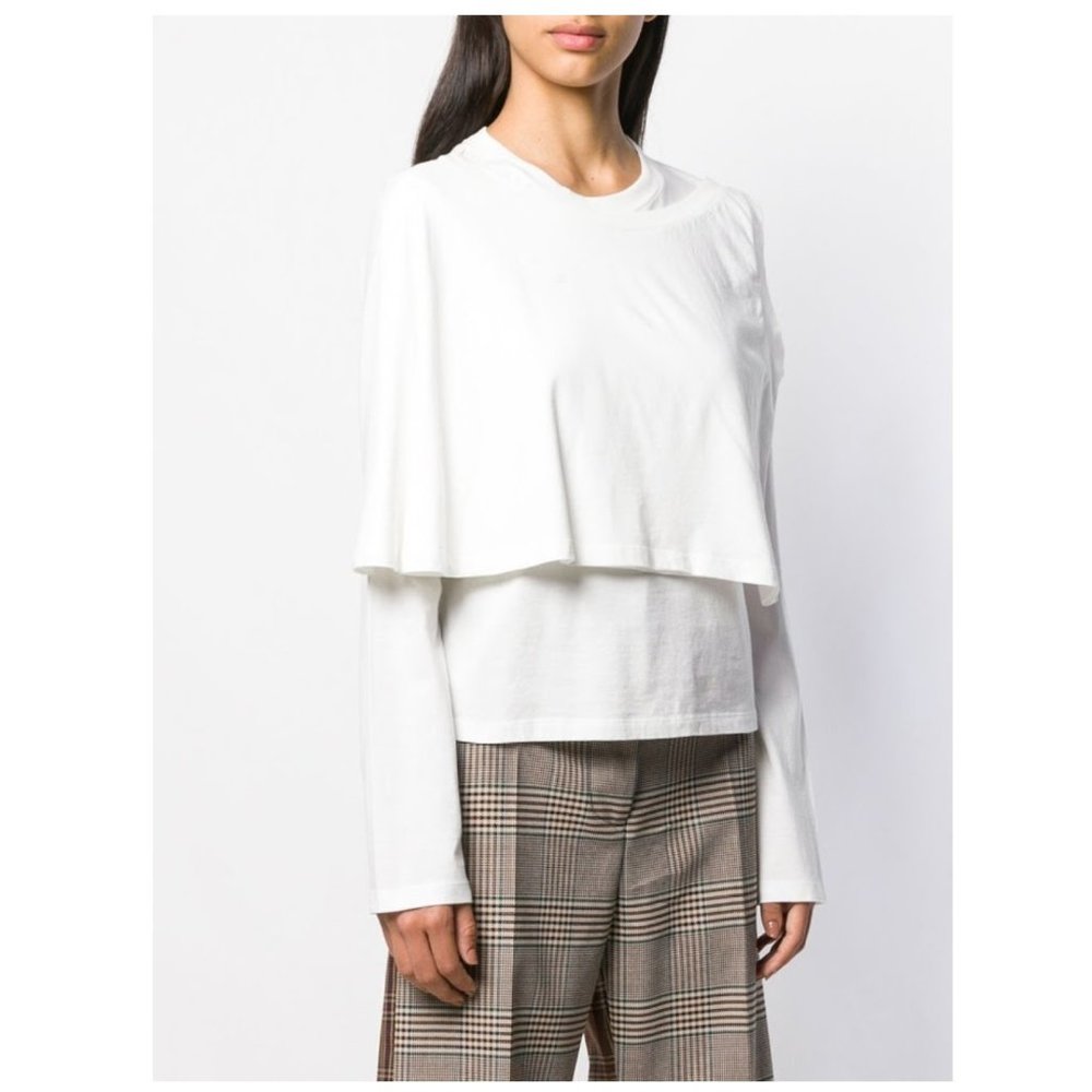 MM6 Maison Margiela Double Layered Long Sleeve Shirt / XS / White Avant Garde
